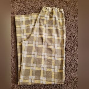 Vintage Yellow Plaid Bell Bottoms Polyester 70s Pants